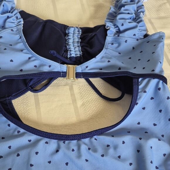 Forever 21 Blue Heart One Piece Swim Wear Medium - Picture 9 of 16